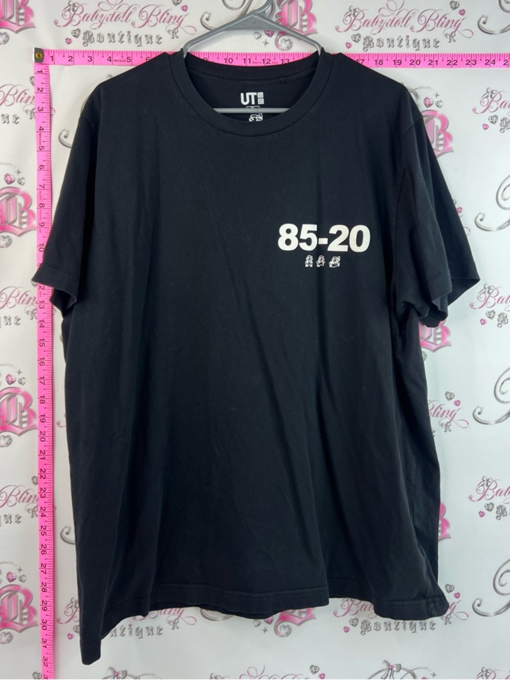 Nintendo uni qlo tshirt gamer Black 85-20 Graphic Short Sleeve Tee